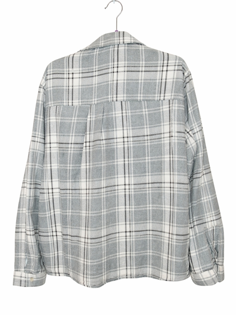 Gray and White Plaid Button-Up Shirt - Picture 2 of 2